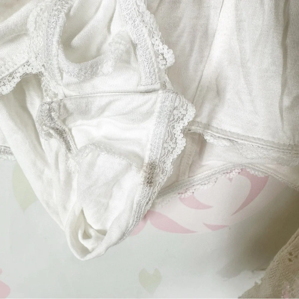 NEW Free People Intimately Better With Time Floral Lace Ivory Bodysuit Top S